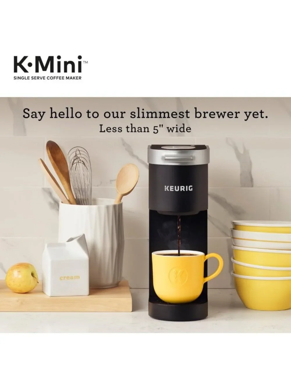 Compact Single Serve Coffee Maker, 6-12oz Brew Size, Ideal for Small Spaces